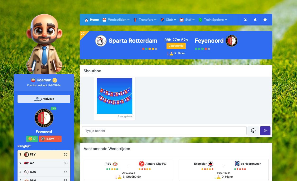 Online Soccer Game voorbeeld